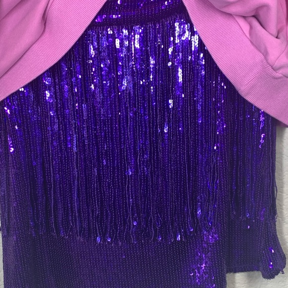 EUC Queen of Sparkles sequin fringe skirt size Large - Picture 3 of 10